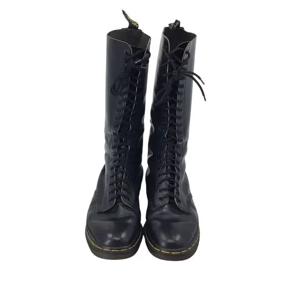 Dr. Martens 20-Eye Boots Womens Sz‎ US 10 Black Leather Combat England Vintage - Picture 3 of 9